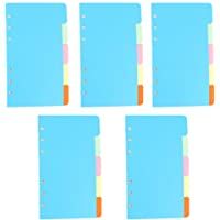 Divisores A5 Hoja de papel Divisores de tarjetas de archivo SUNSHINETEK Divisor de índice con pestañas de 6 agujeros de…